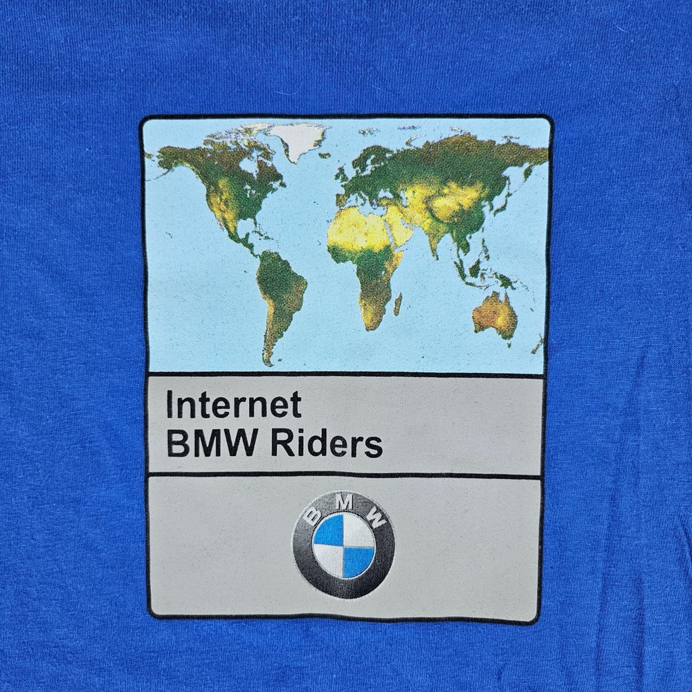 Vintage‎ BMW Internet Riders Long Sleeve T Shirt Blue Mens 2XL Hanes Beefy Tech - Picture 3 of 7